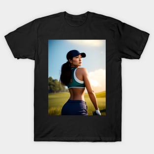 Woman Golfer Painting T-Shirt